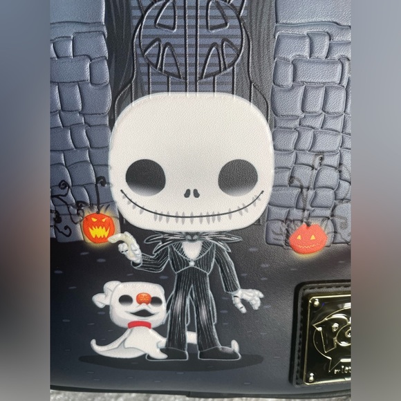 Loungefly‎ Disney NBC Jack Skellington House Mini Backpack POP! NWT - Picture 3 of 14